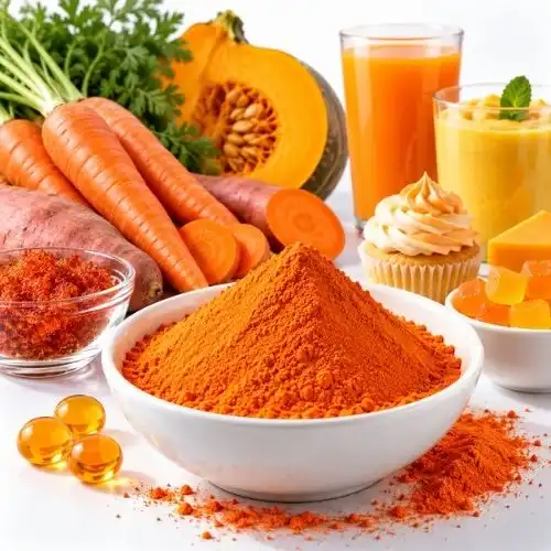 How does beta carotene work as a food color?